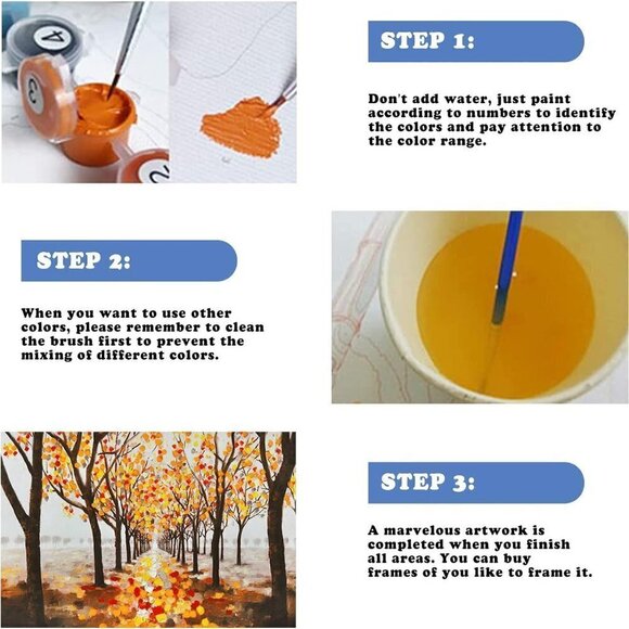 Paint by Number for Adults Canvas - Abstract Landscape Beach Mountain 2 sets - Picture 5 of 11